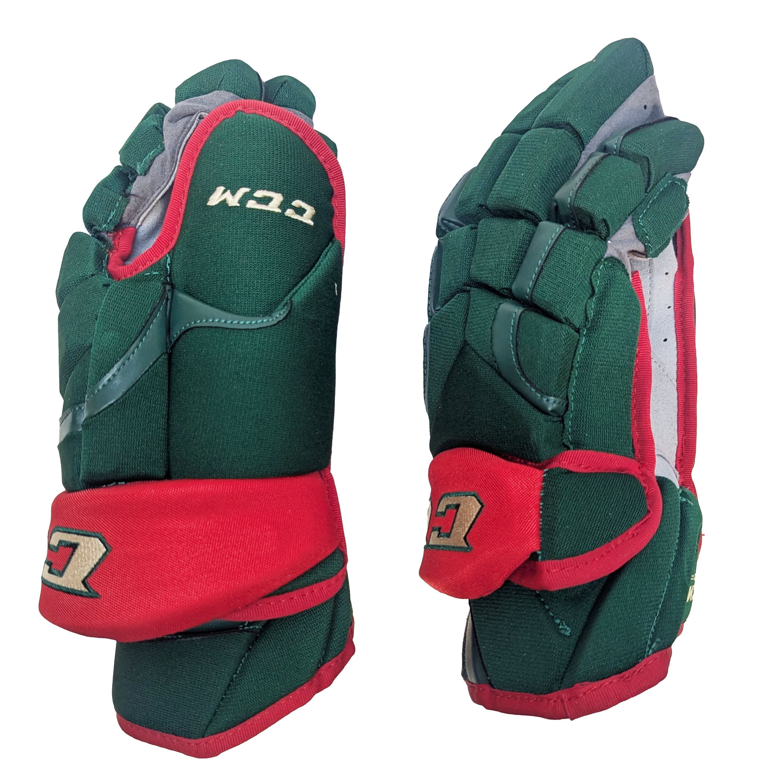 CCM HG12XP - Gant NHL Pro Stock - Wild du Minnesota (Vert/Rouge/Or)